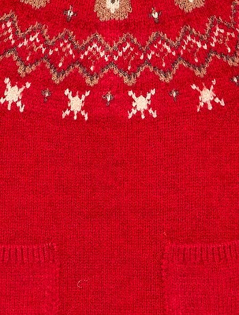 Combinaison longue de Noël en tricot jacquard