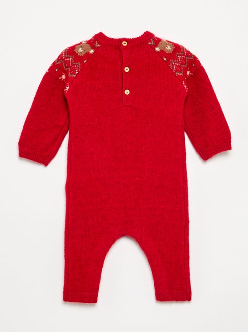 Combinaison longue de Noël en tricot jacquard - Kiabi