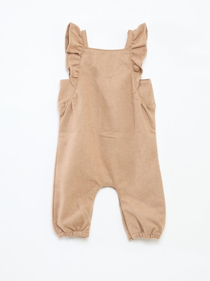 Combinaison longue en flanelle de coton Marron - Kiabi