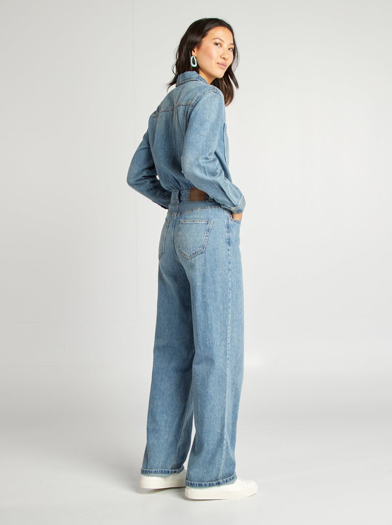 Combinaison longue en jean Bleu - Kiabi