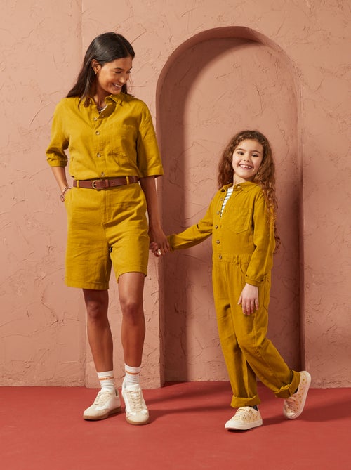 Combinaison longue en lin mélangé - Mixte - Kiabi