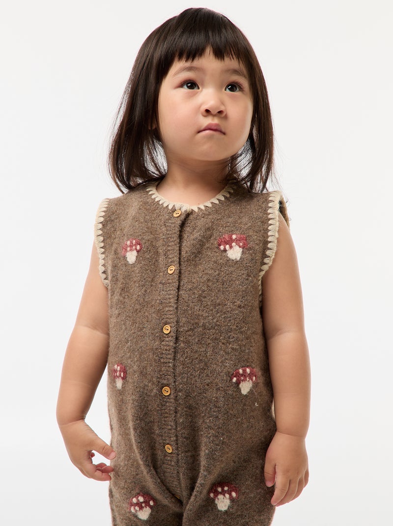 Combinaison longue en maille Marron - Kiabi