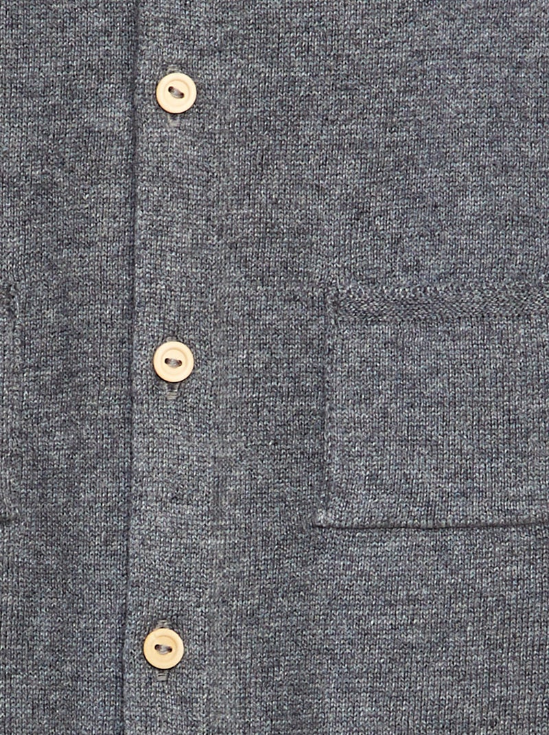 Combinaison longue en maille tricot boutonnée GRIS - Kiabi