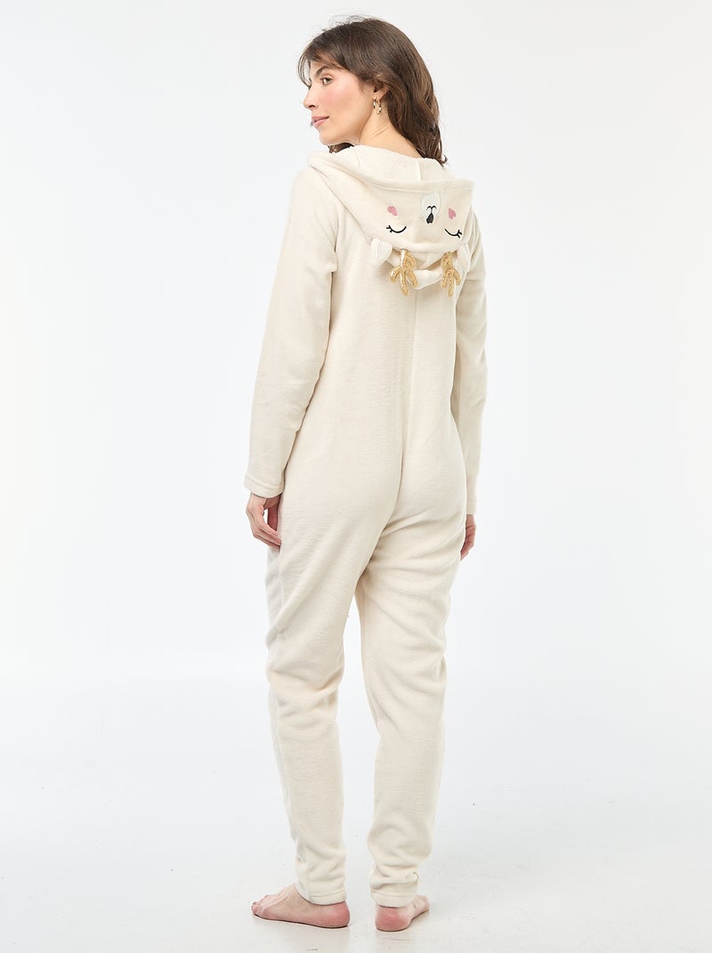 Combinaison longue en polaire animée Rêne Beige - Kiabi