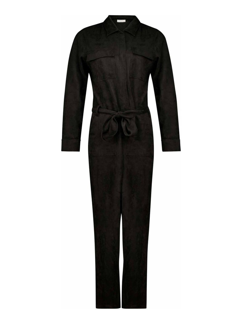 Combinaison longue en suédine pour femme 'Deeluxe' Noir - Kiabi