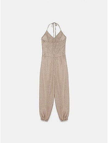 Combinaison longue en tencel à col halter dilvin
