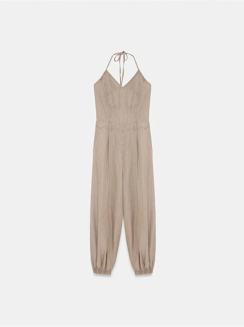Combinaison longue en tencel à col halter dilvin - Kiabi