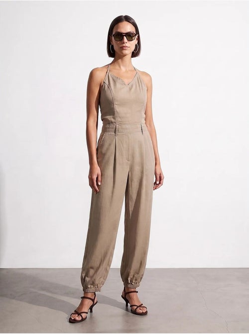 Combinaison longue en tencel à col halter dilvin - Kiabi