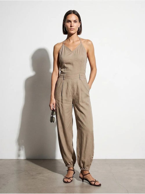 Combinaison longue en tencel à col halter dilvin - Kiabi