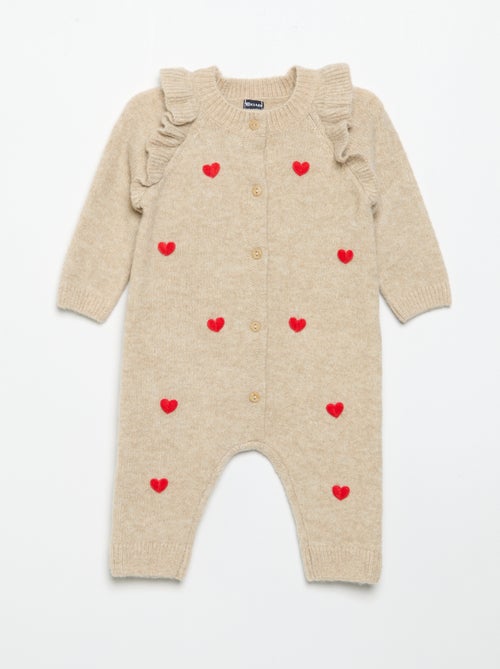 Combinaison longue en tricot avec cœurs - Kiabi Combinaison longue en tricot avec cœurs - Kiabi