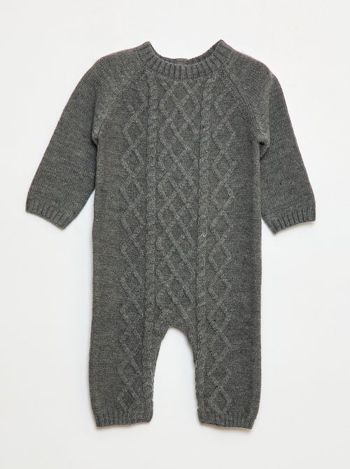 Combinaison longue en tricot boutonnée au dos - Kiabi