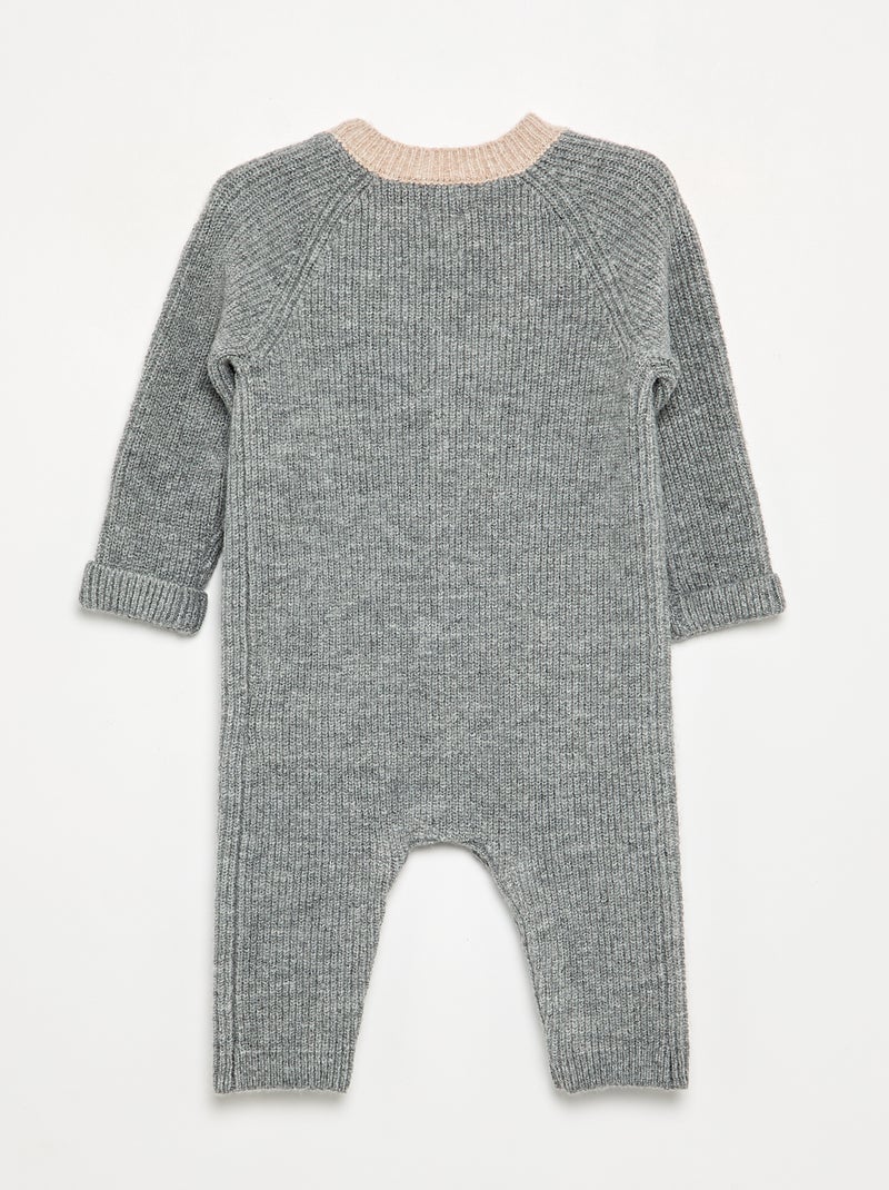 Combinaison longue en tricot Gris - Kiabi