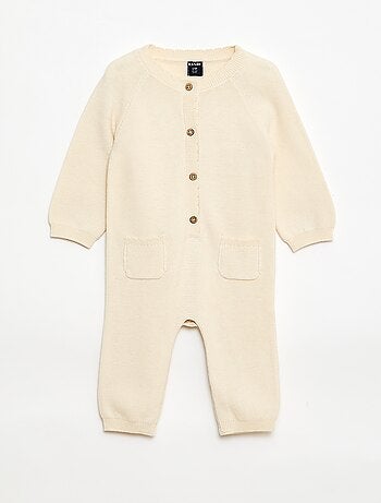 Combinaison longue en tricot point mousse