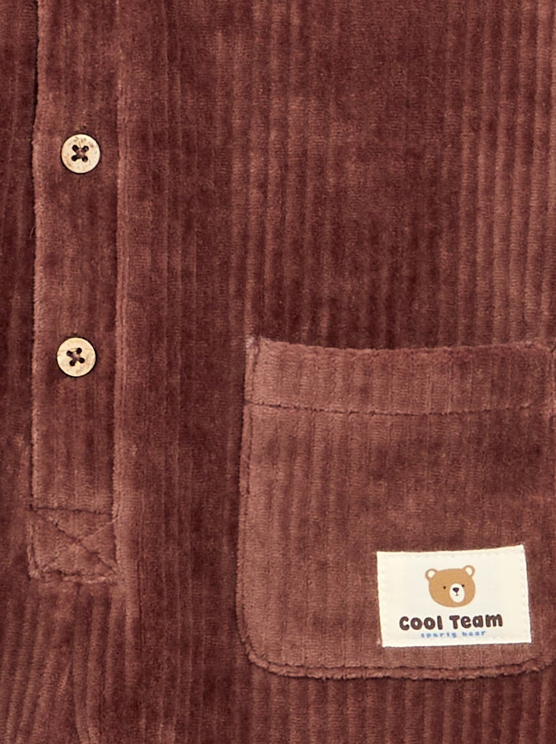 Combinaison longue en velours Marron - Kiabi
