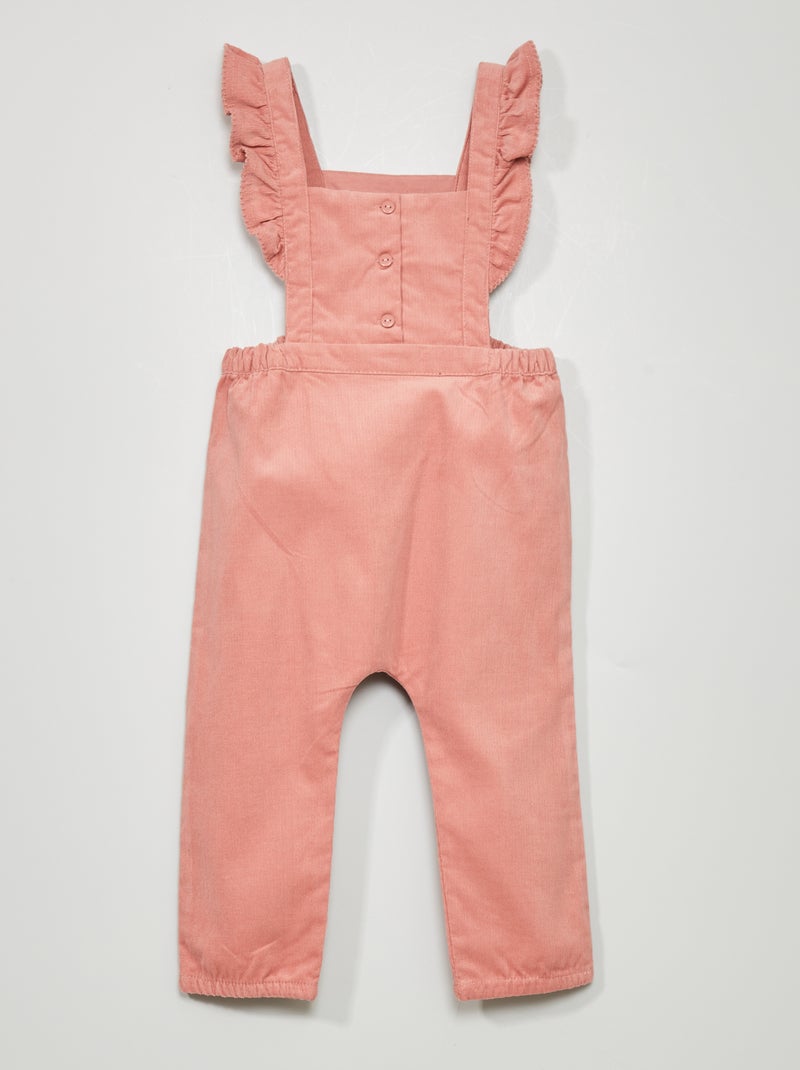 Combinaison longue en velours Rose - Kiabi