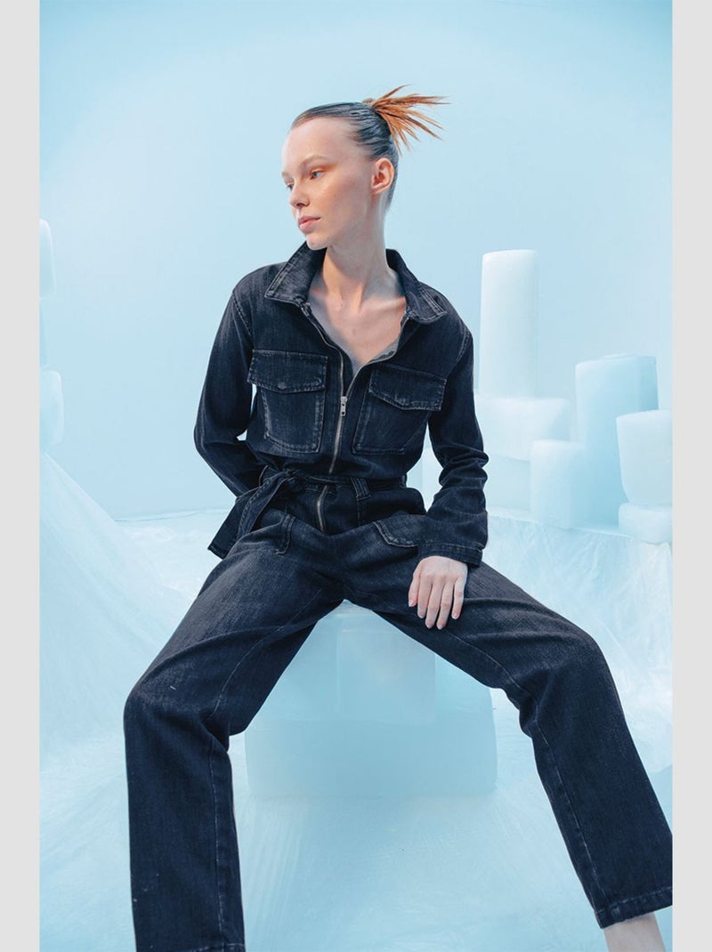 Combinaison LOUISA loose, large en jeans 'Le Temps Des Cerises' Bleu - Kiabi