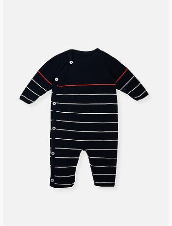 Combinaison marinière bébé 50% coton bio 50% polyester recyclé