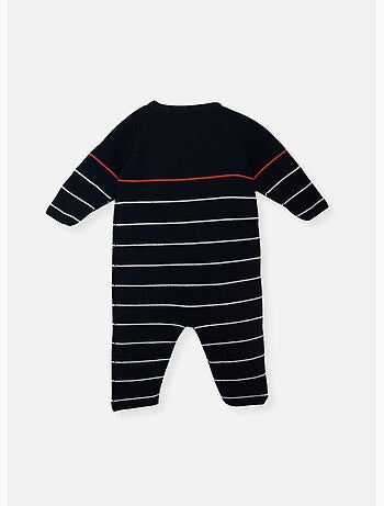 Combinaison marinière bébé 50% coton bio 50% polyester recyclé