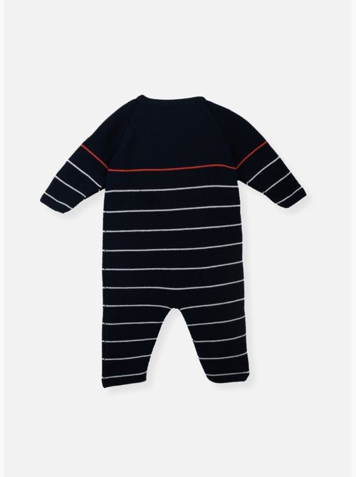 Combinaison marinière bébé 50% coton bio 50% polyester recyclé - Kiabi Combinaison marinière bébé 50% coton bio 50% polyester recyclé - Kiabi