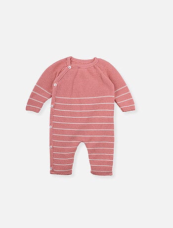 Combinaison marinière bébé 50% coton bio 50% polyester recyclé
