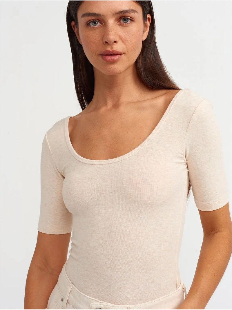 Combinaison moulante en coton dilvin Beige naturel - Kiabi