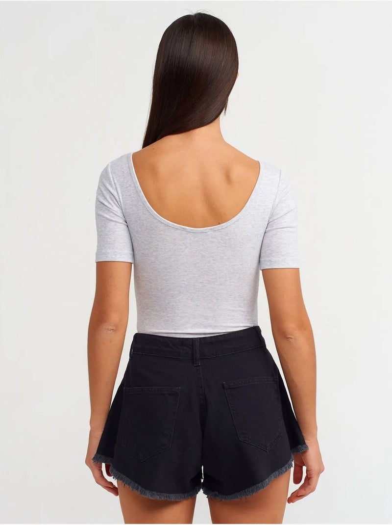 Combinaison Moulante En Coton Gris clair - Kiabi