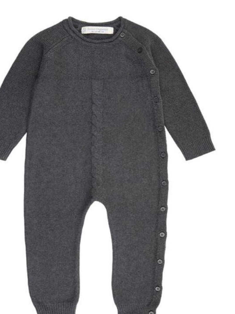 Combinaison Naissance en Maille Bio Gris - Kiabi