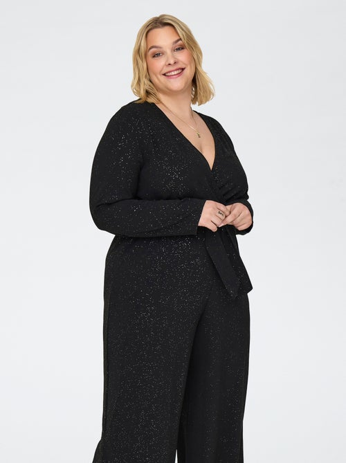 Combinaison 'Onlycarmak' ceinturée argentée - Kiabi