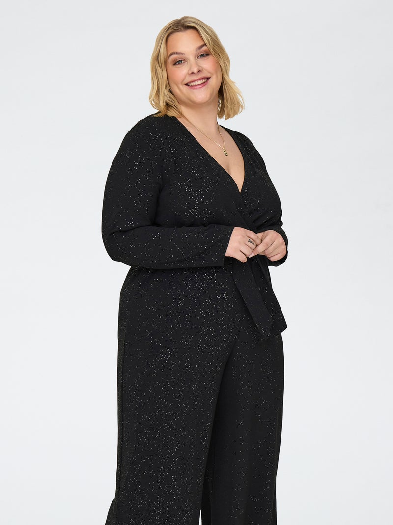 Combinaison 'Onlycarmak' ceinturée argentée Noir - Kiabi