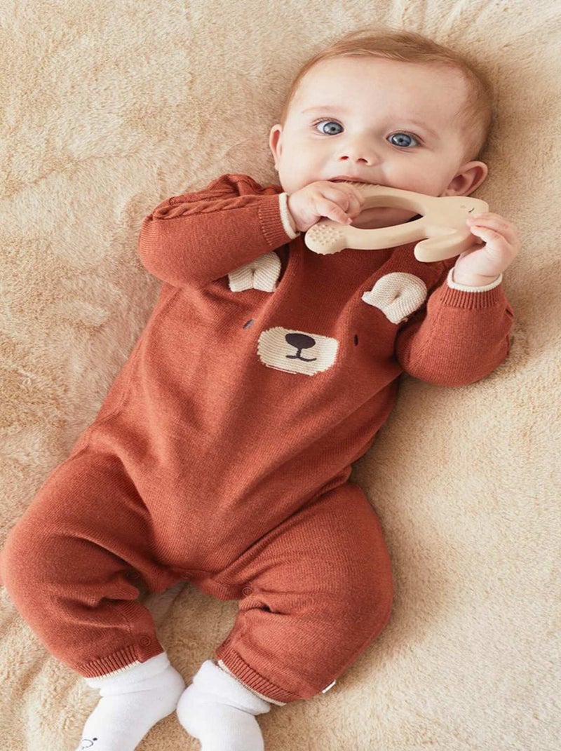 Combinaison ourson en tricot, caramel Marron - Kiabi