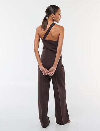 Combinaison pantalon à bretelle asymétrique avec détails