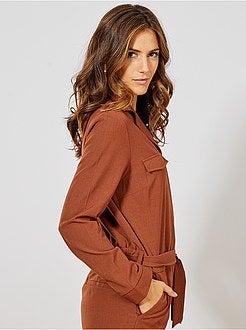 Combinaison pantalon à col pyjama - Kiabi