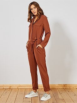 Combinaison pantalon à col pyjama - Kiabi