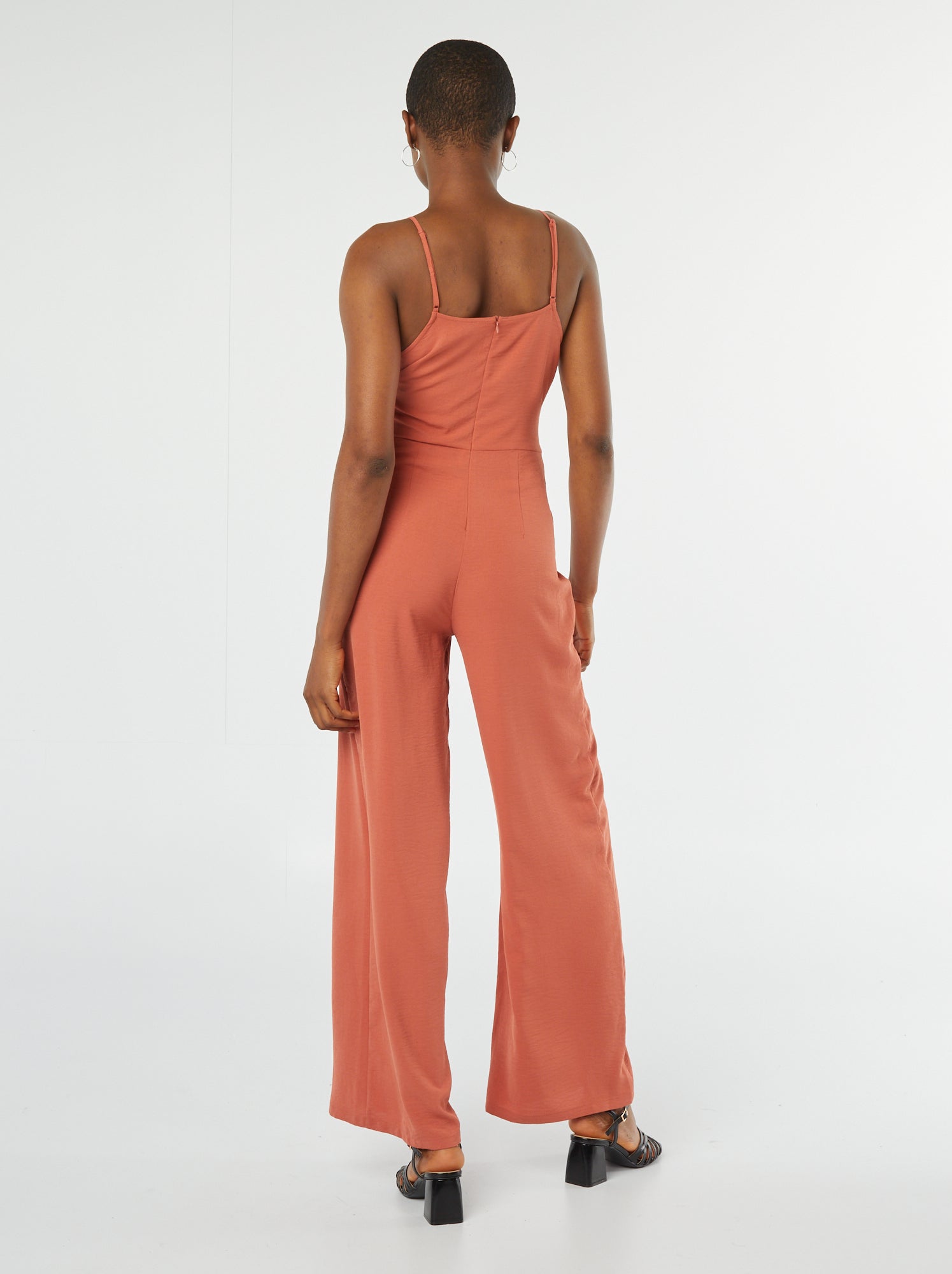 Pantalon Large à Bretelles Pour Femme - Taille Haute, Style Salopette élégante, Tissu Stretch - Coupe Palazzo Plissé Longueur Cheville - 2