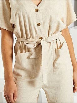 Combinaison pantalon avec lin - Kiabi