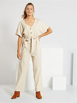 Combinaison pantalon avec lin - Kiabi