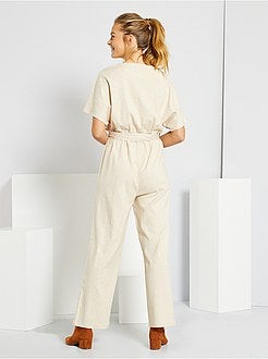 Combinaison pantalon avec lin - Kiabi