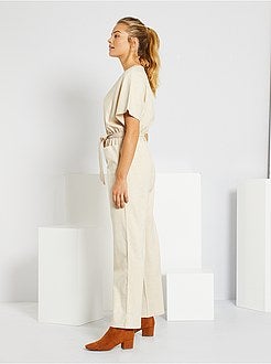Combinaison pantalon avec lin - Kiabi