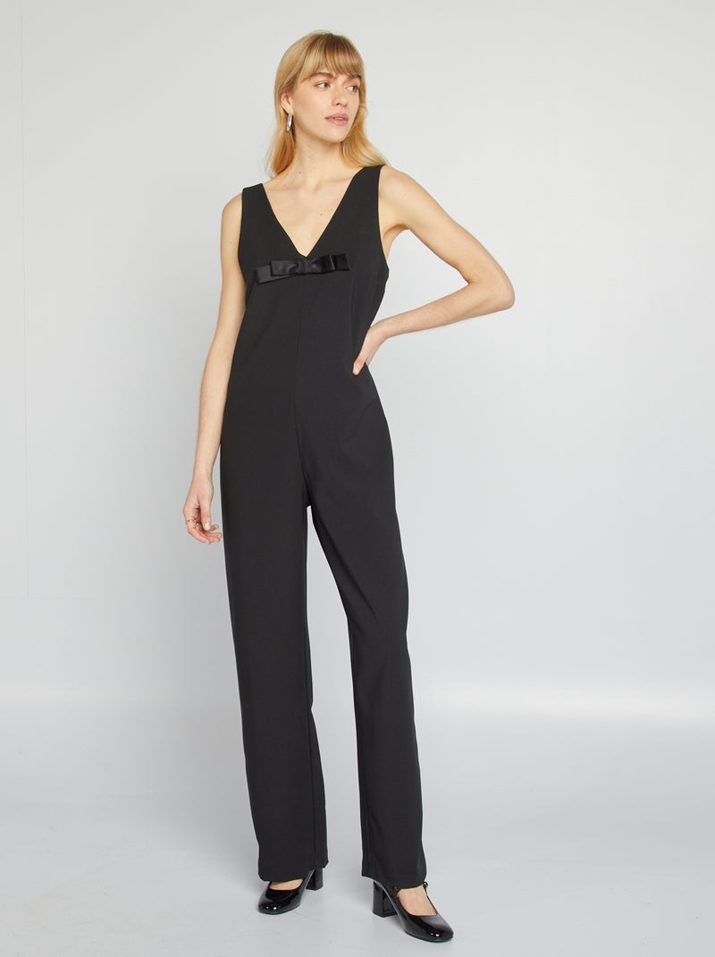 Combinaison pantalon avec nœud fantaisie noir - Kiabi