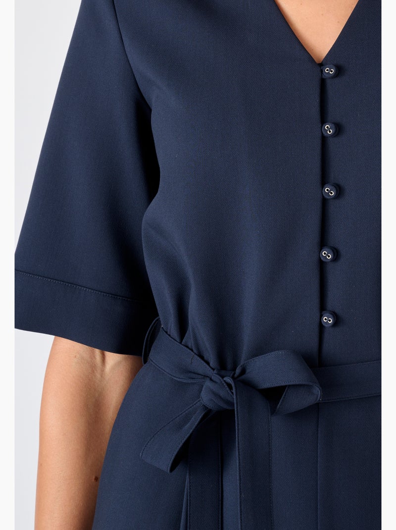 Combinaison pantalon bas larges - Damart Bleu - Kiabi