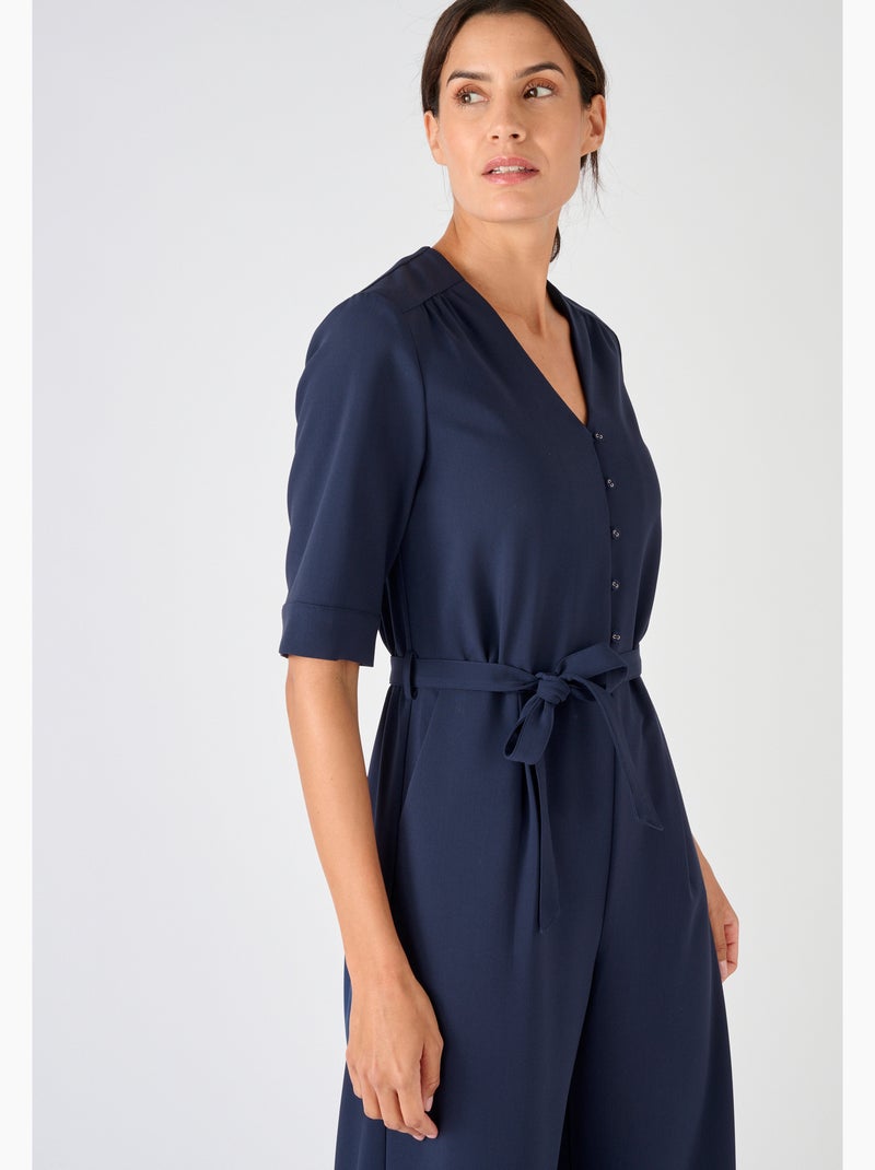 Combinaison pantalon bas larges - Damart Bleu - Kiabi