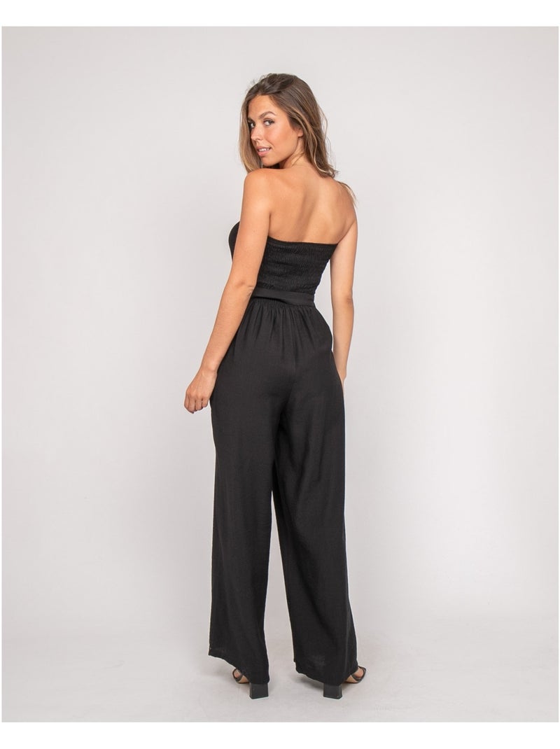 Combinaison pantalon bustier EVILIA Noir - Kiabi
