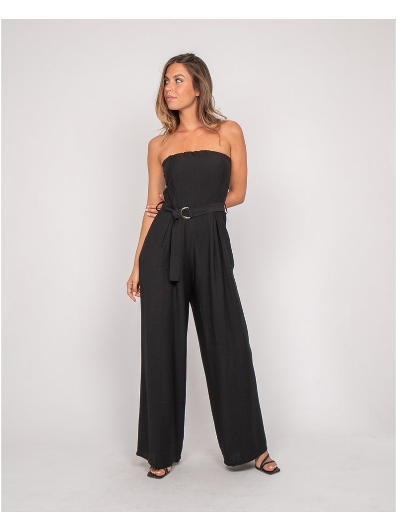 Combinaison pantalon bustier EVILIA Noir - Kiabi
