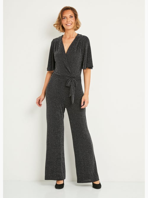 Combinaison pantalon cache-coeur brillante - Afibel - Kiabi