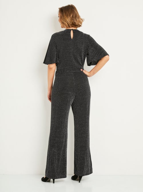 Combinaison pantalon cache-coeur brillante - Kiabi