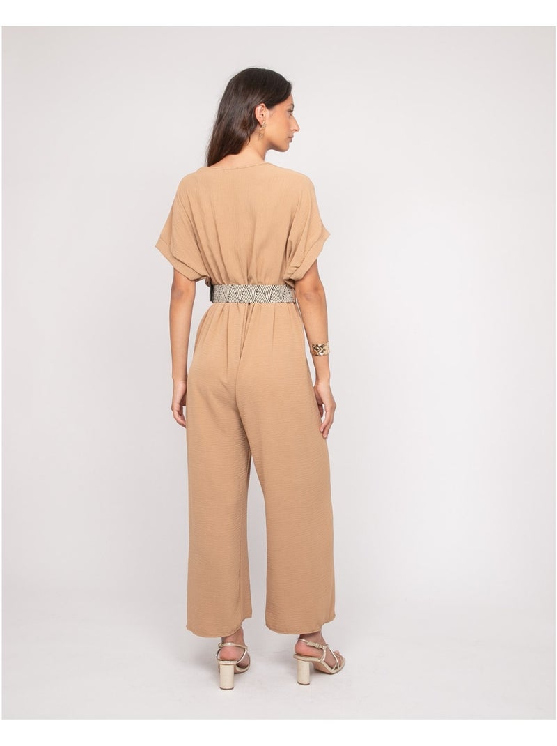 Combinaison pantalon cache cœur EVALA Marron caramel - Kiabi