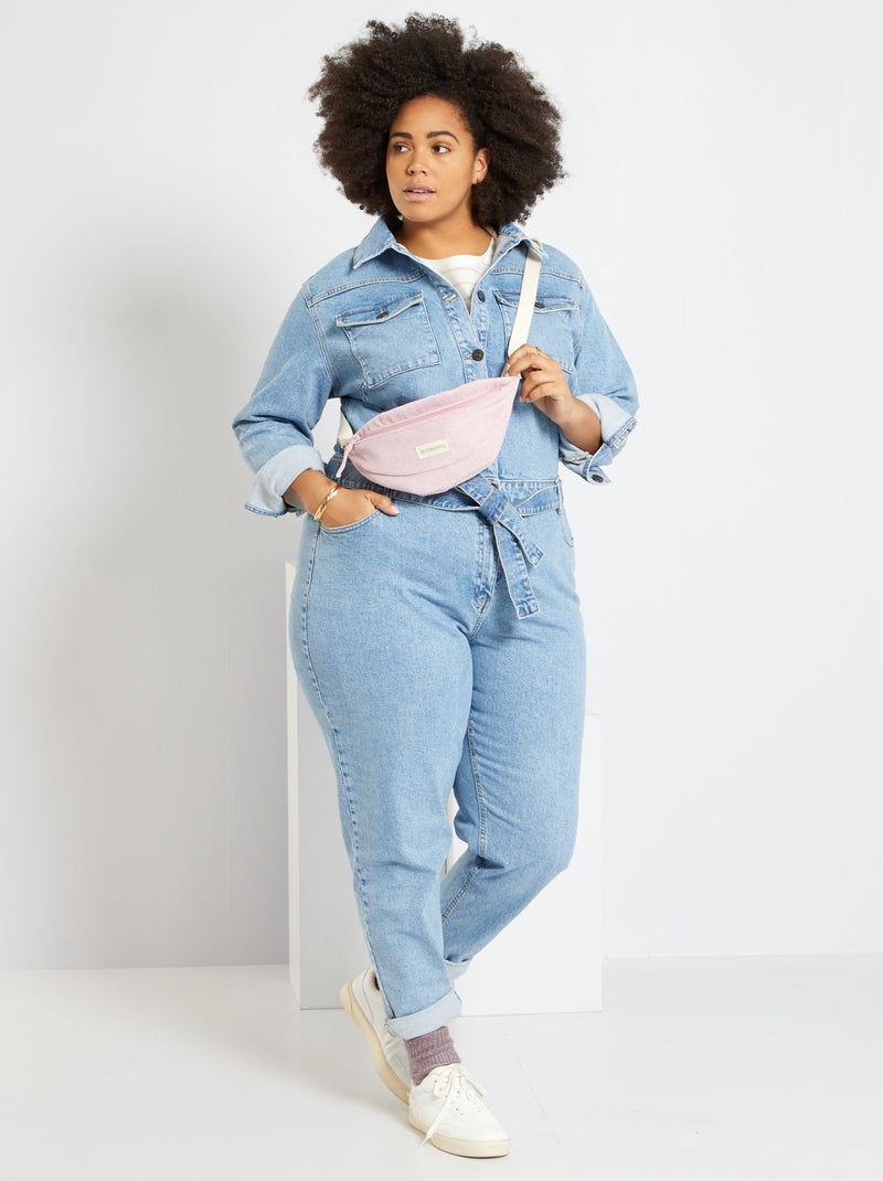 Combinaison pantalon en denim bleu - Kiabi