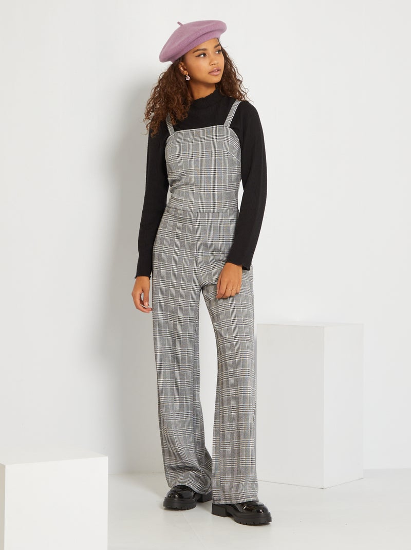 Combinaison pantalon en maille milano Gris - Kiabi