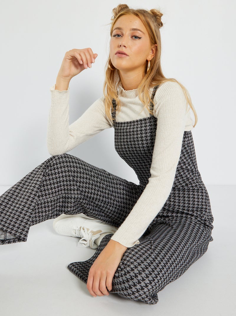 Combinaison pantalon en maille milano Noir - Kiabi
