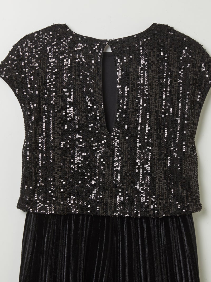 Combinaison pantalon en velours plissé noir - Kiabi